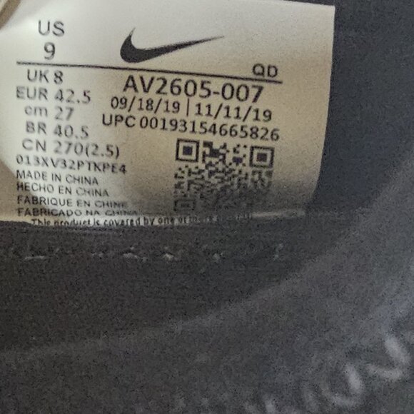 NIKE AV2605-007 BLACK/WHITE REACTO PRESTO MENS SNEAKER SIZE US 9 main image 5
